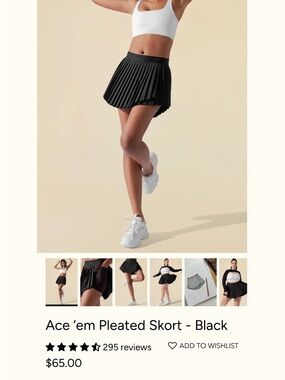 POPFLEX Black Pleated Women's Skort